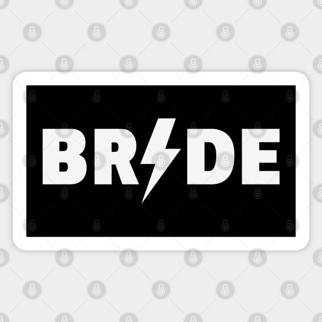 Bride Rocks (Hen Night / Bachelorette Party / Heavy Metal / White) Sticker by MrFaulbaum